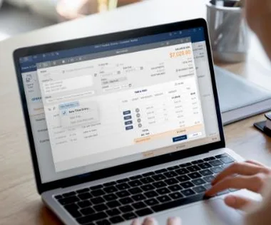 leap software be using to create an invoice on a laptop