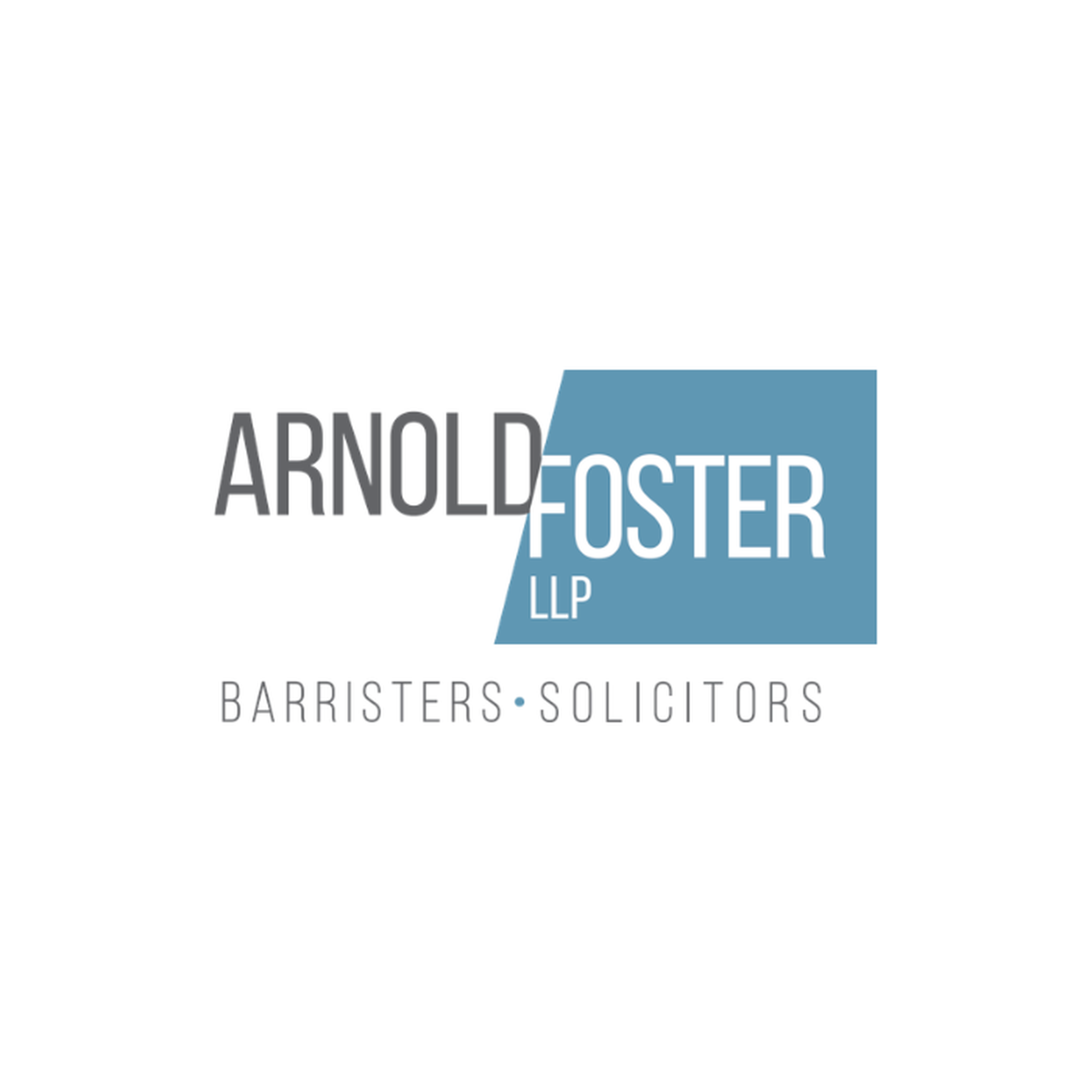 Logo of Arnold Foster LLP with "BARRISTERS • SOLICITORS" below, featuring a blue and gray color scheme.