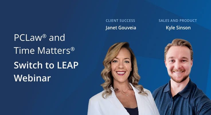LEAP staff Janet & Kyle portrait with webinar slide