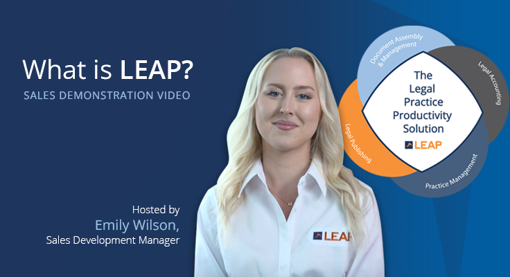 Blonde Girl LEAP Sales Development Manager with Blue background and LPPS logo
