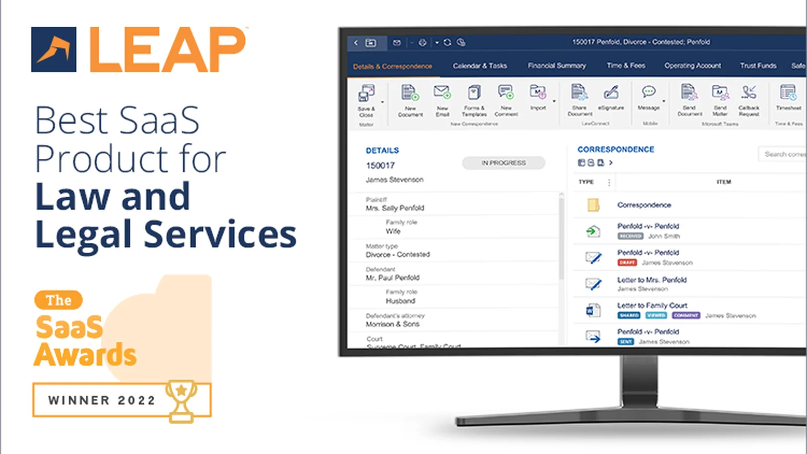 LEAP Named Best SaaS Product for Law and Legal Services 2022