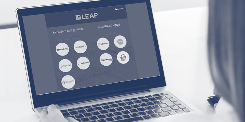 Many integrations are available when using LEAP Legal Software