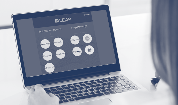 Many integrations are available when using LEAP Legal Software
