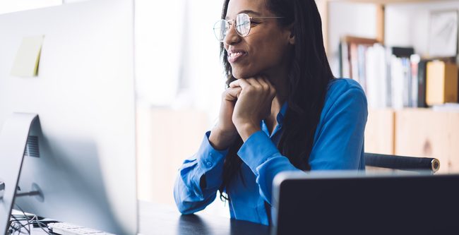 Listening to webinar