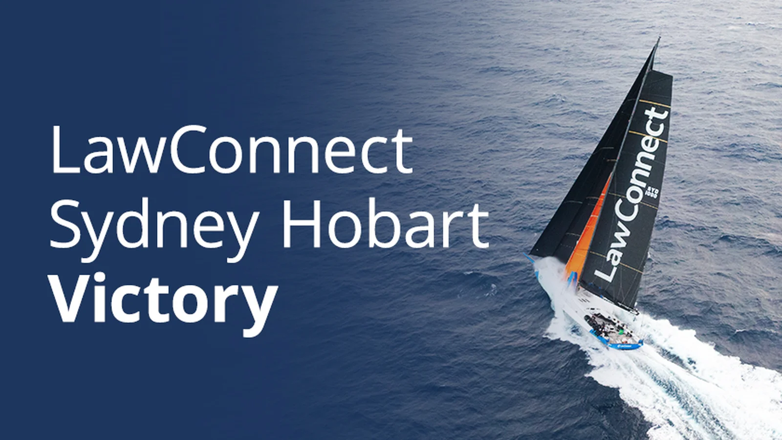 Blog title card with LawConnect supermaxi sailing in the Tasman Sea