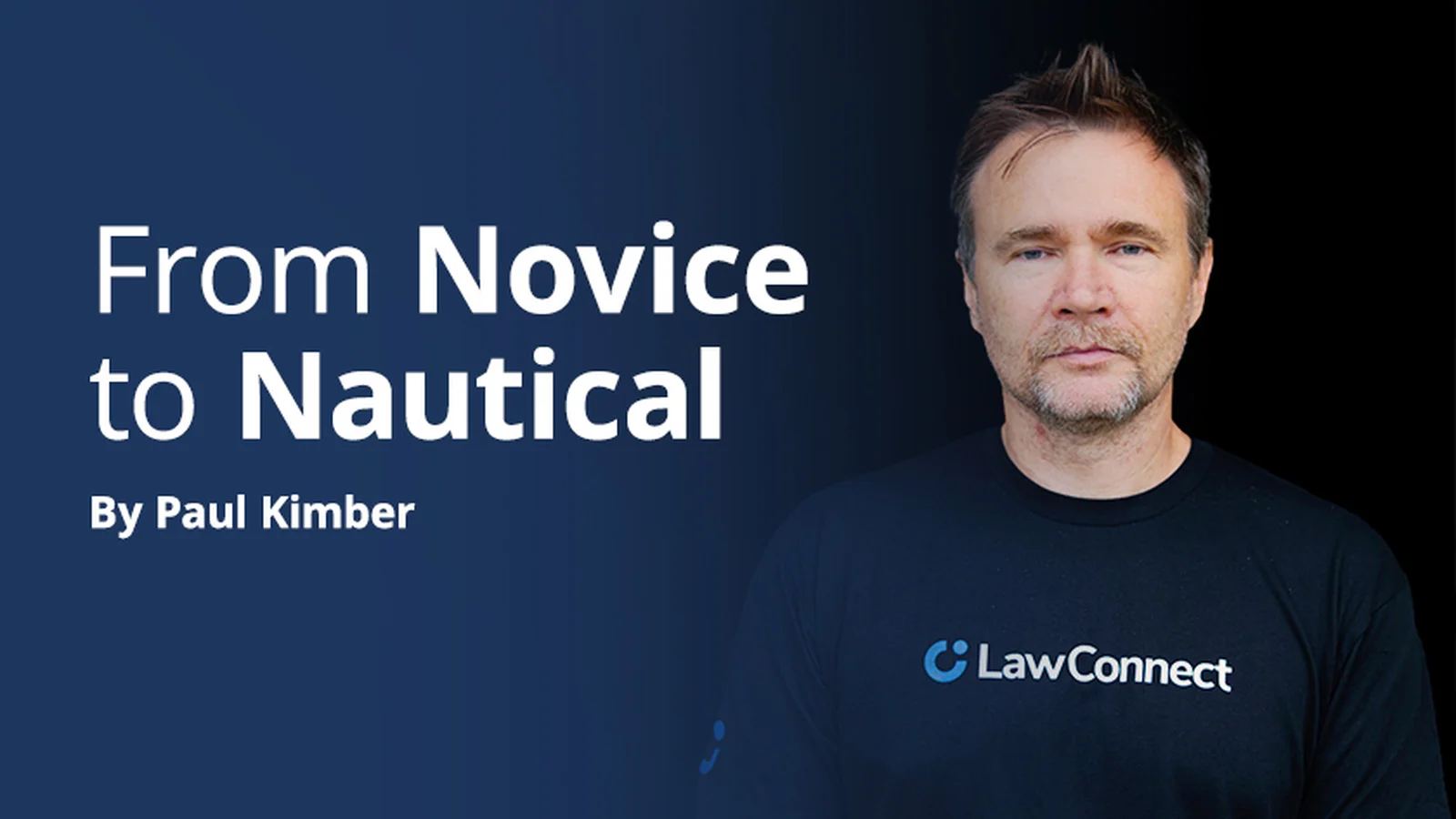 Paul Kimber wearing a black LawConnect tshirt