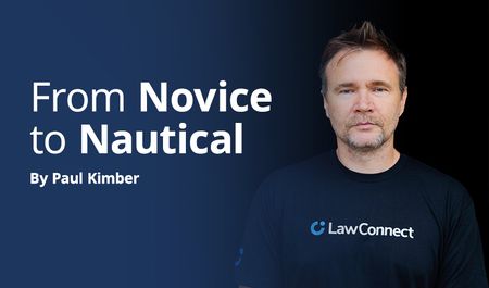 Paul Kimber wearing a black LawConnect tshirt