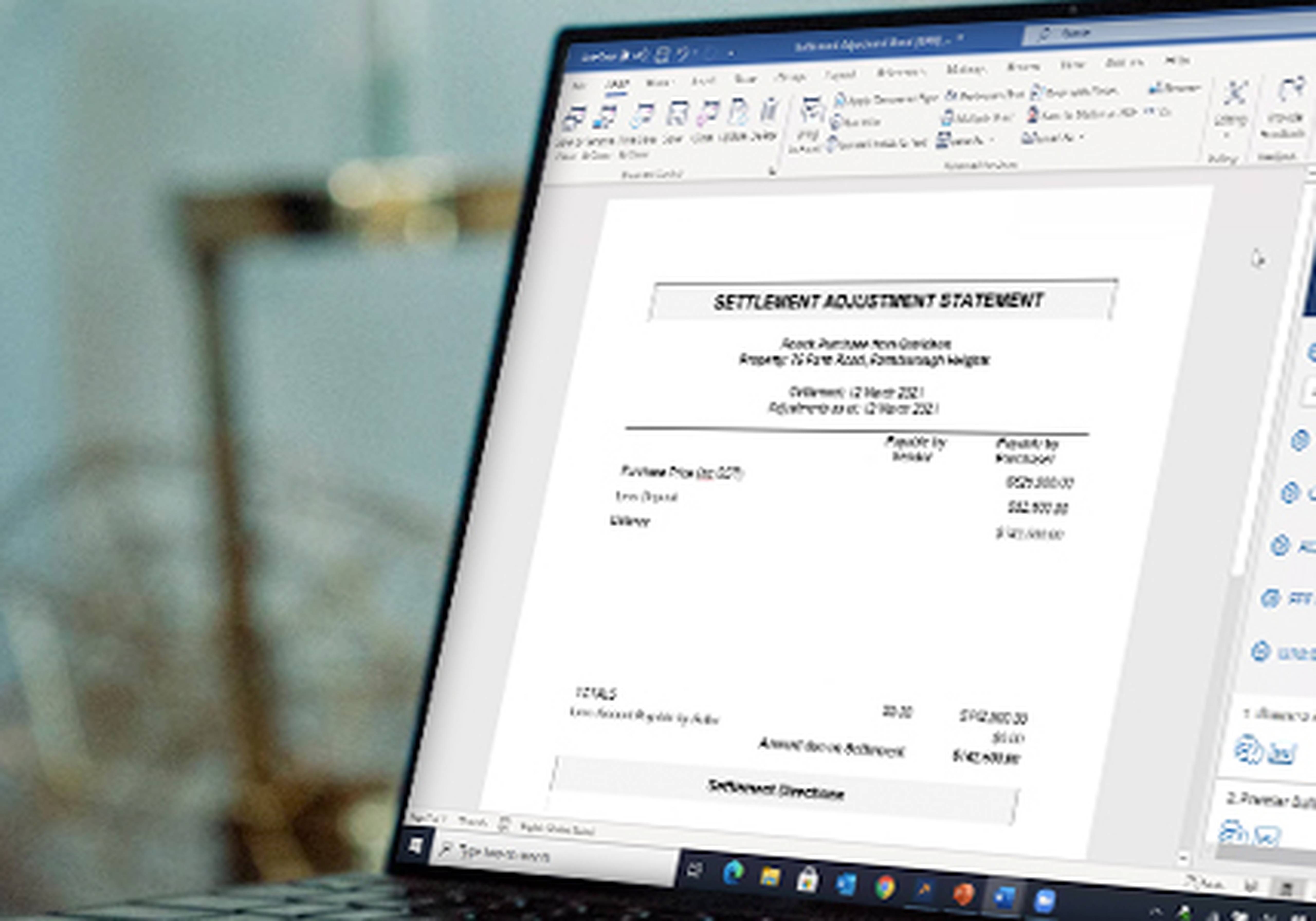 innovations settlement adjustment sheet