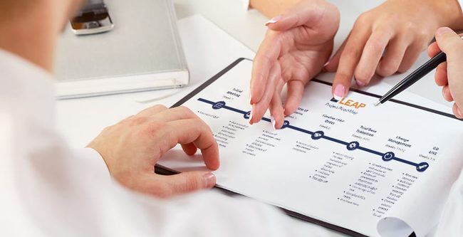 People looking at a clipboard