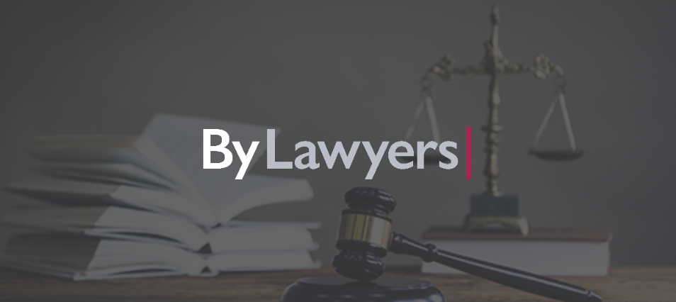By Lawyers logo overlaying a photo