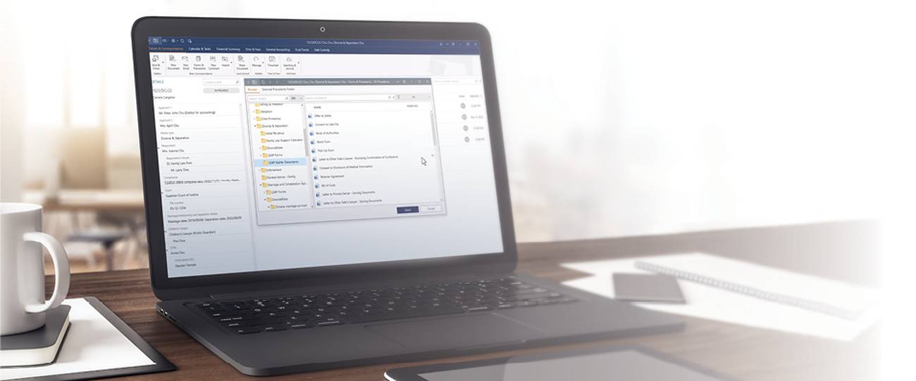 Laptop with leap starter documents open on screen