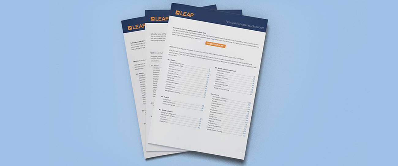 court forms and precedents list