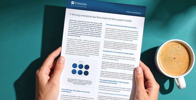 White paper - moving Enterprise law firms beyond the custom toolkit