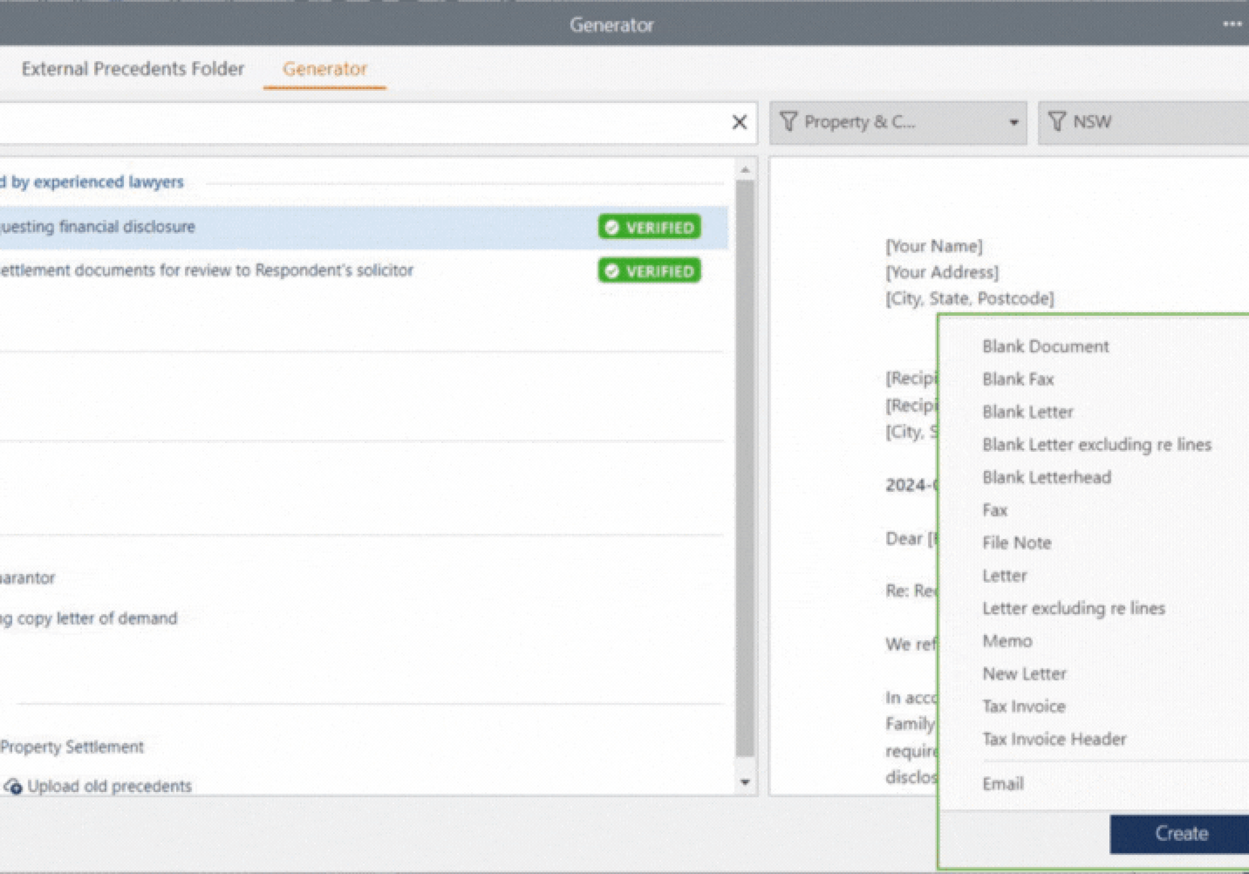 LEAP Generator Software Screen