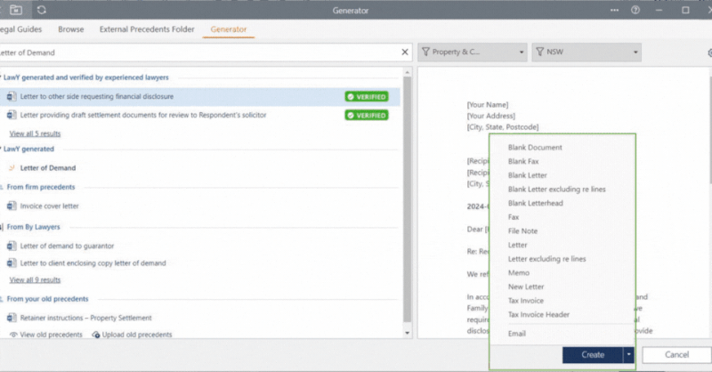 LEAP Generator Software Screen