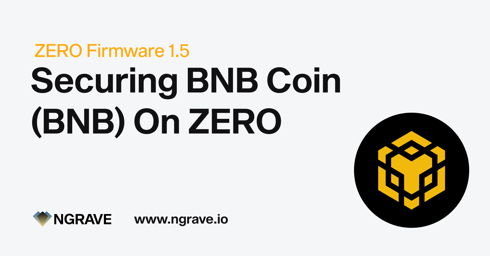 Secure Binance Coin (BNB) on NGRAVE ZERO