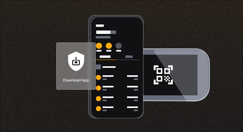 step-3-moving-funds-from-a-hot-to-a-cold-wallet-a-security-shield-with-a-down-arrow-to-show-download-the-crypto-app-crypto-wallet-with-the-qr-code