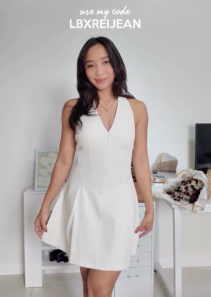 Padded Panelled Halter Fit & Flare Mini Dress | Love, Bonito SG