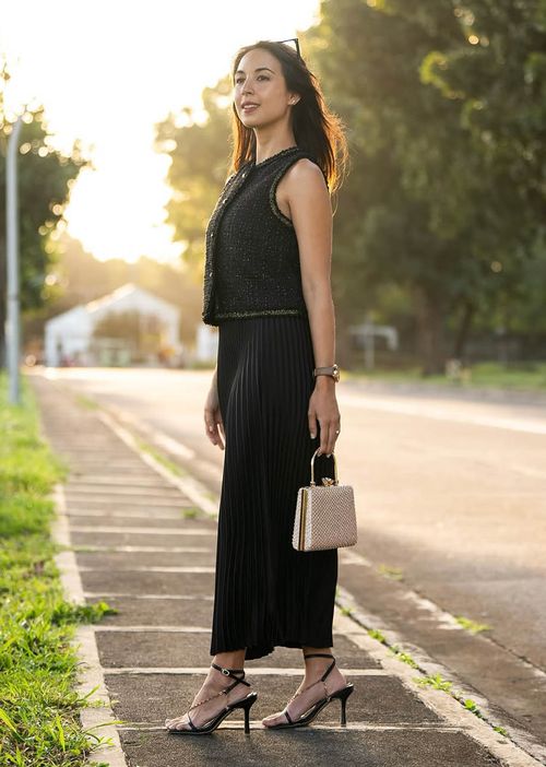 Tweed Boxy Crop Vest | Love, Bonito SG
