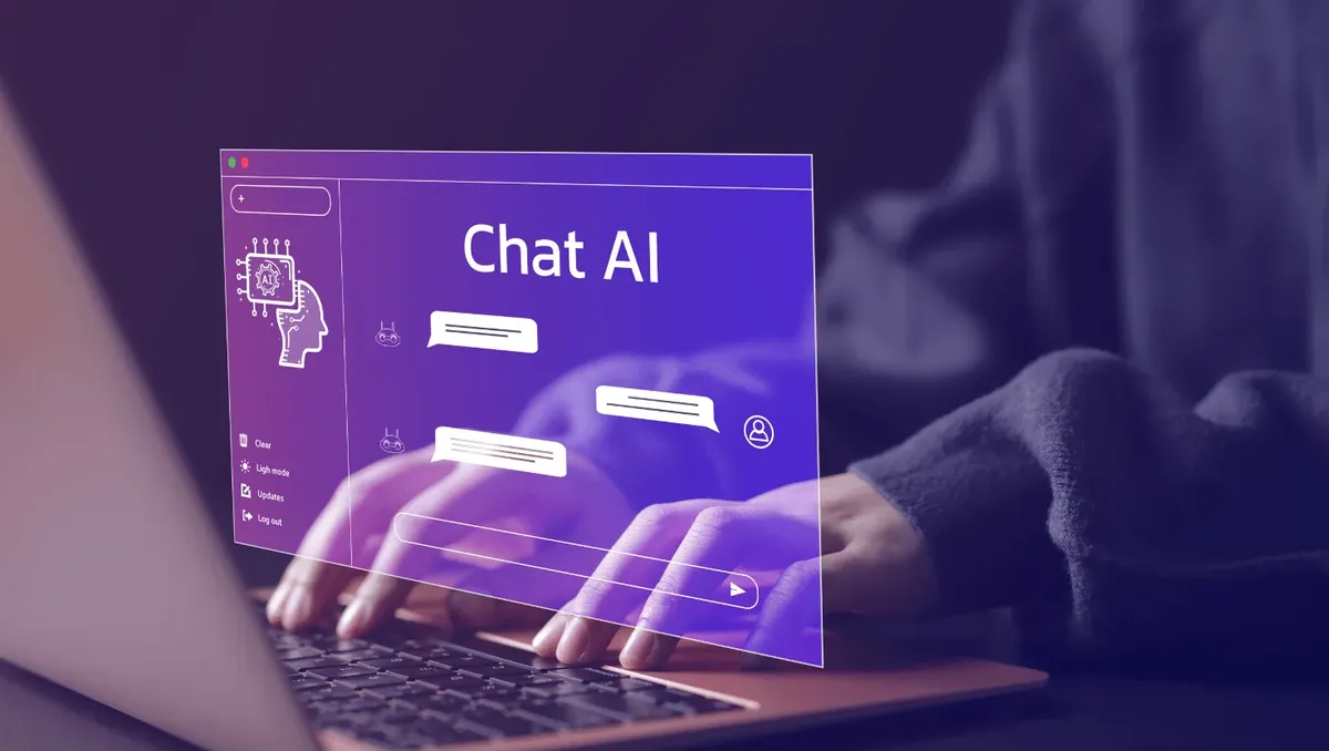Laptop, der einen AI-Chatbot zeigt