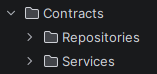 Contracts folder in Services project