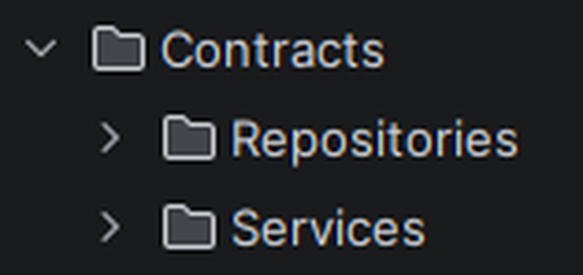 Contracts folder in Services project