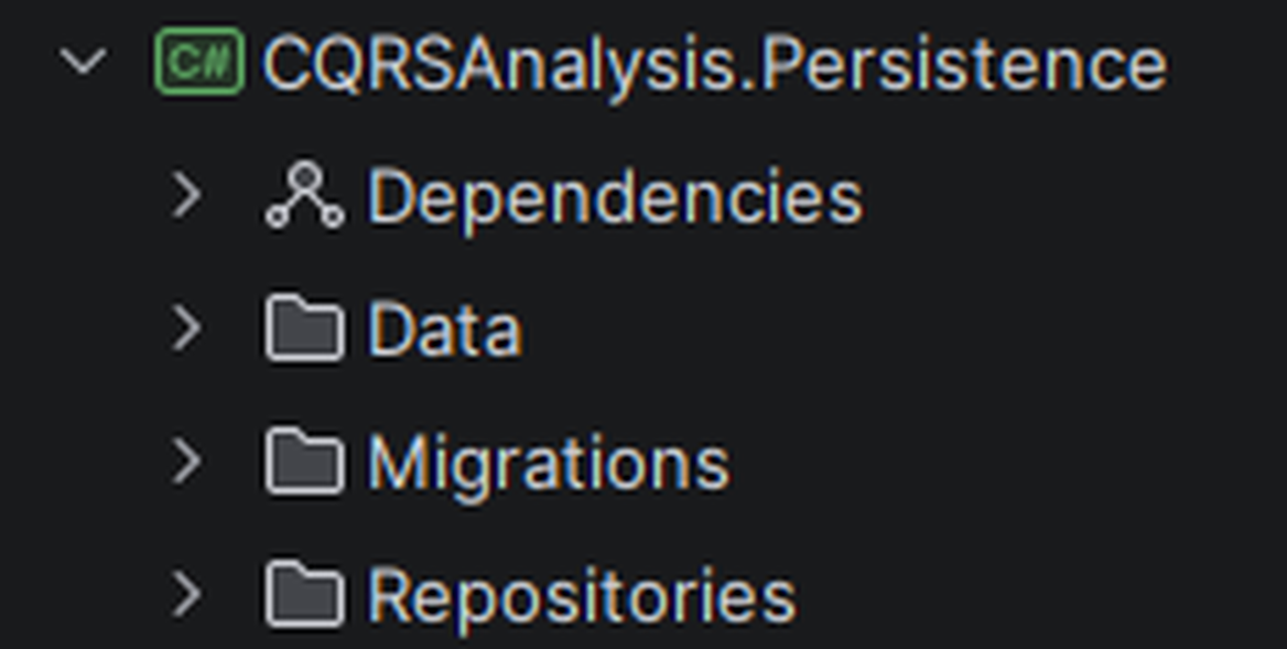 Persistence project structure shown in Rider