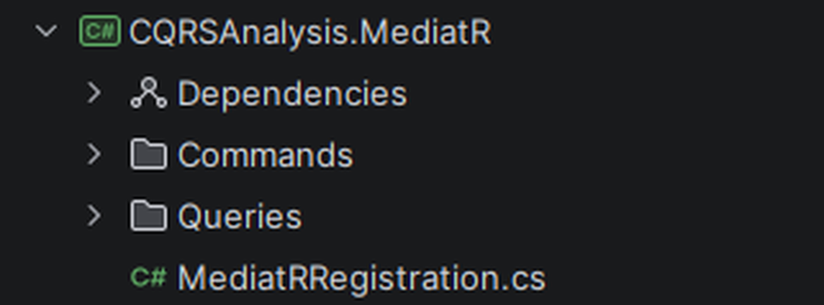 MediatR project structure shown in Rider