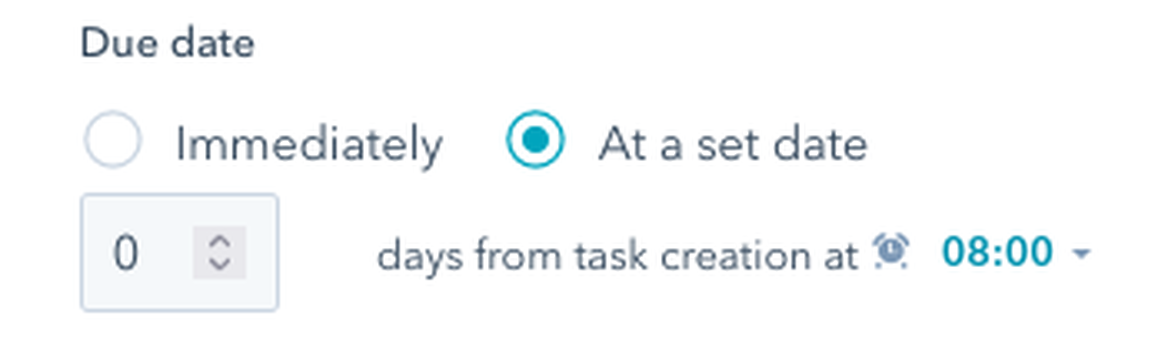 Hubspot Task Due Date Standard