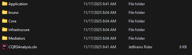Project structure shown in Windows Explorer