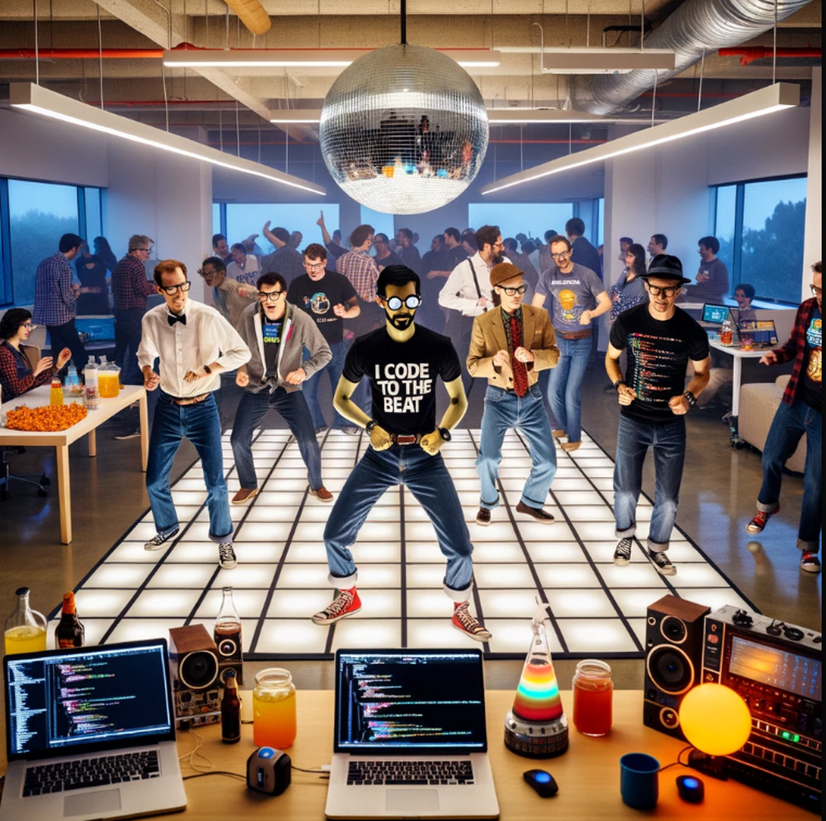 Developers dancing to the beats