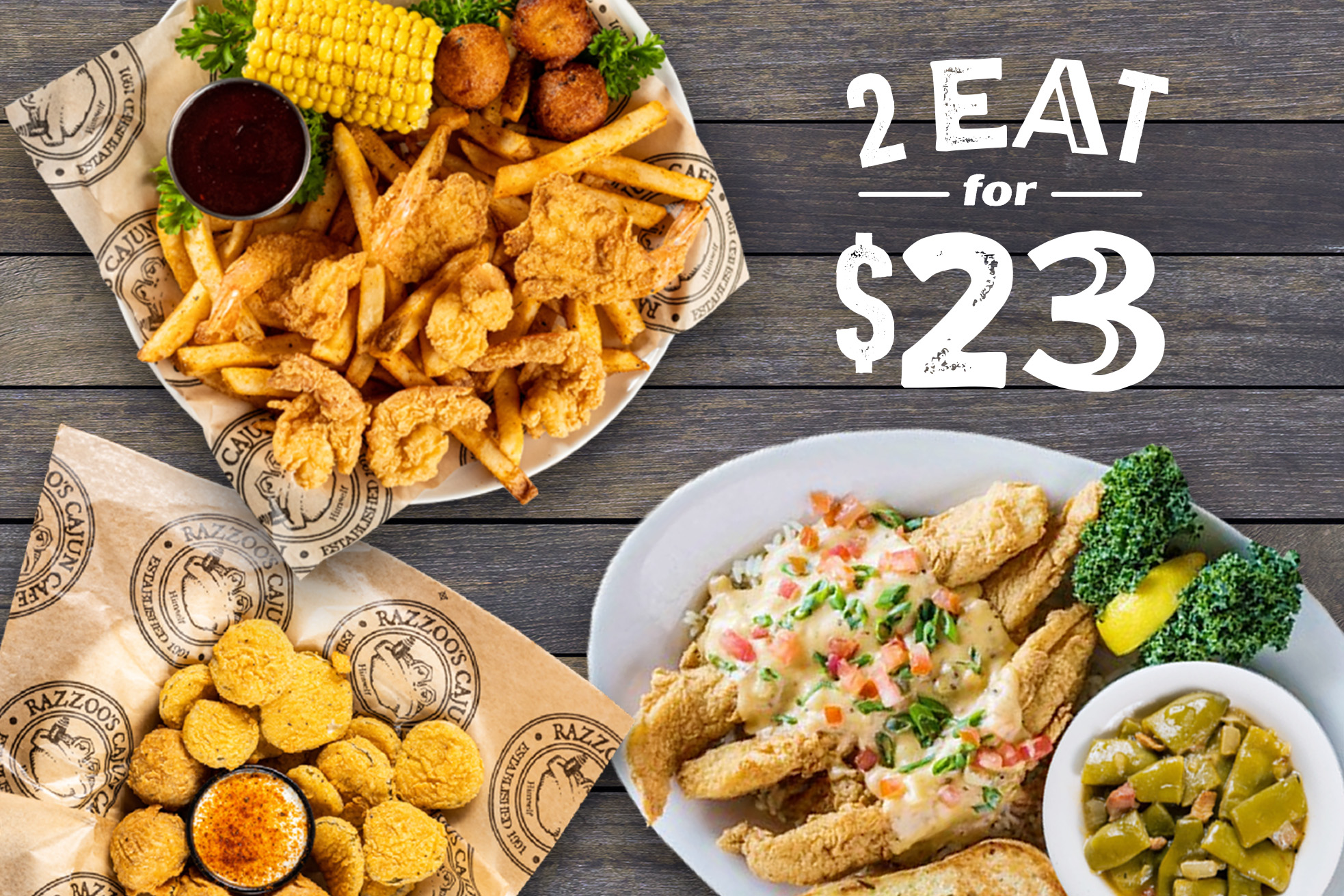 Menu Razzoo's Cajun Cafe