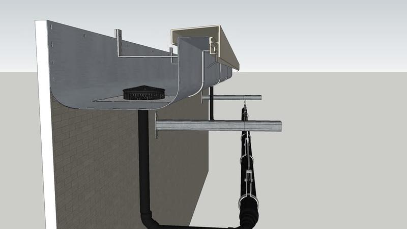 Pluvia-onderdruksysteem in een bedrijfsgebouw