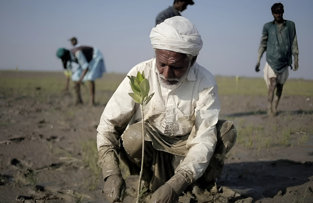 Mangrove planting, Delta Blue Carbon, Pakistan