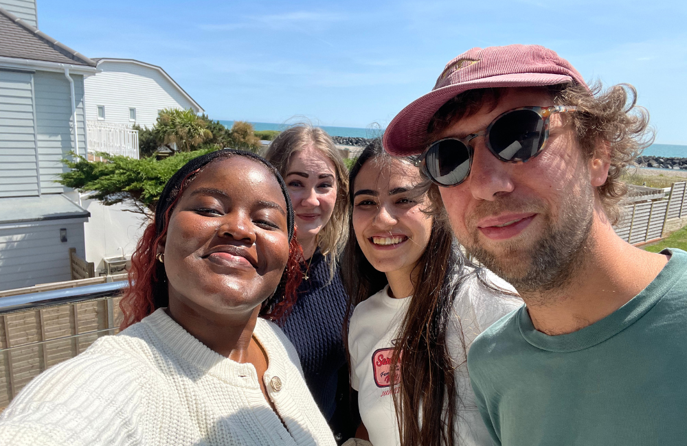 Shalom, Angel, Sharan and Rich from Earthly posing for a photo during one of our retreats in the UK