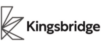 Geometric "K" logo with the word "Kingsbridge" in bold black font on a white background.