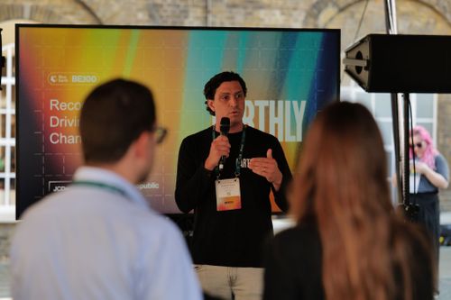 Lorenzo speaking at Blue Earth Summit