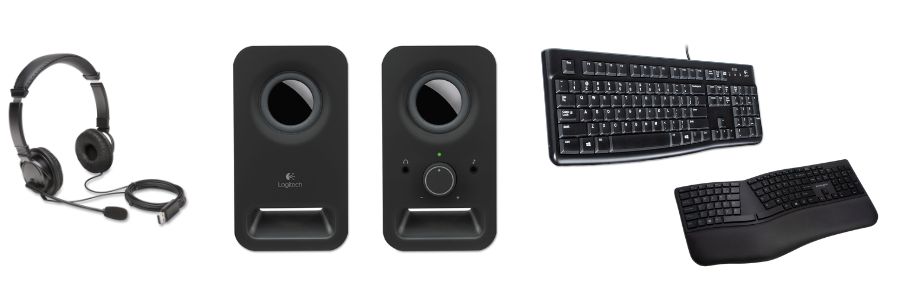 Headphones, Speakers, Keyboards