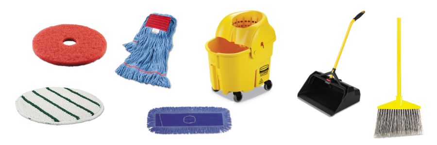 Floor Scrubbing Pads, Dust Mops, Mop and Bucket, Dust Broom