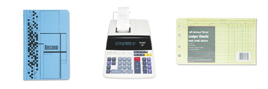 Record, Calculator, Ledger