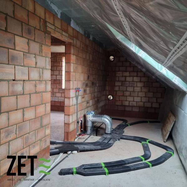 installatie ventilatiekanalen nieuwbouwwoning