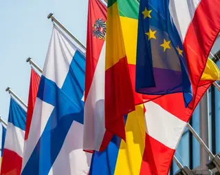 Afbeelding van meerdere vlaggen van europa