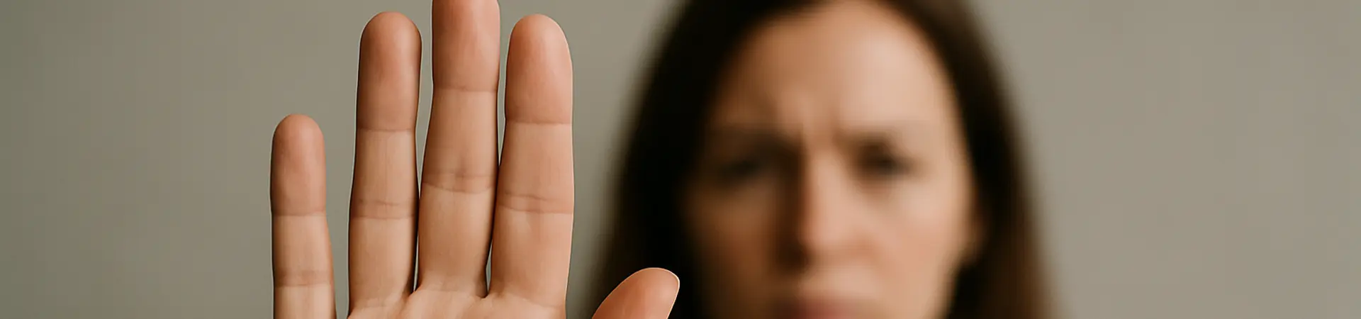 vrouw geeft stopteken