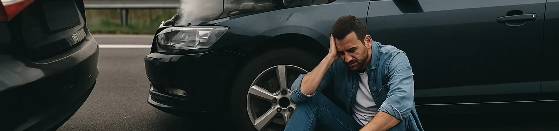Man heeft een ongeluk gehad met auto.