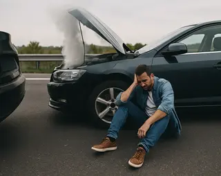 Man heeft een ongeluk gehad met auto.