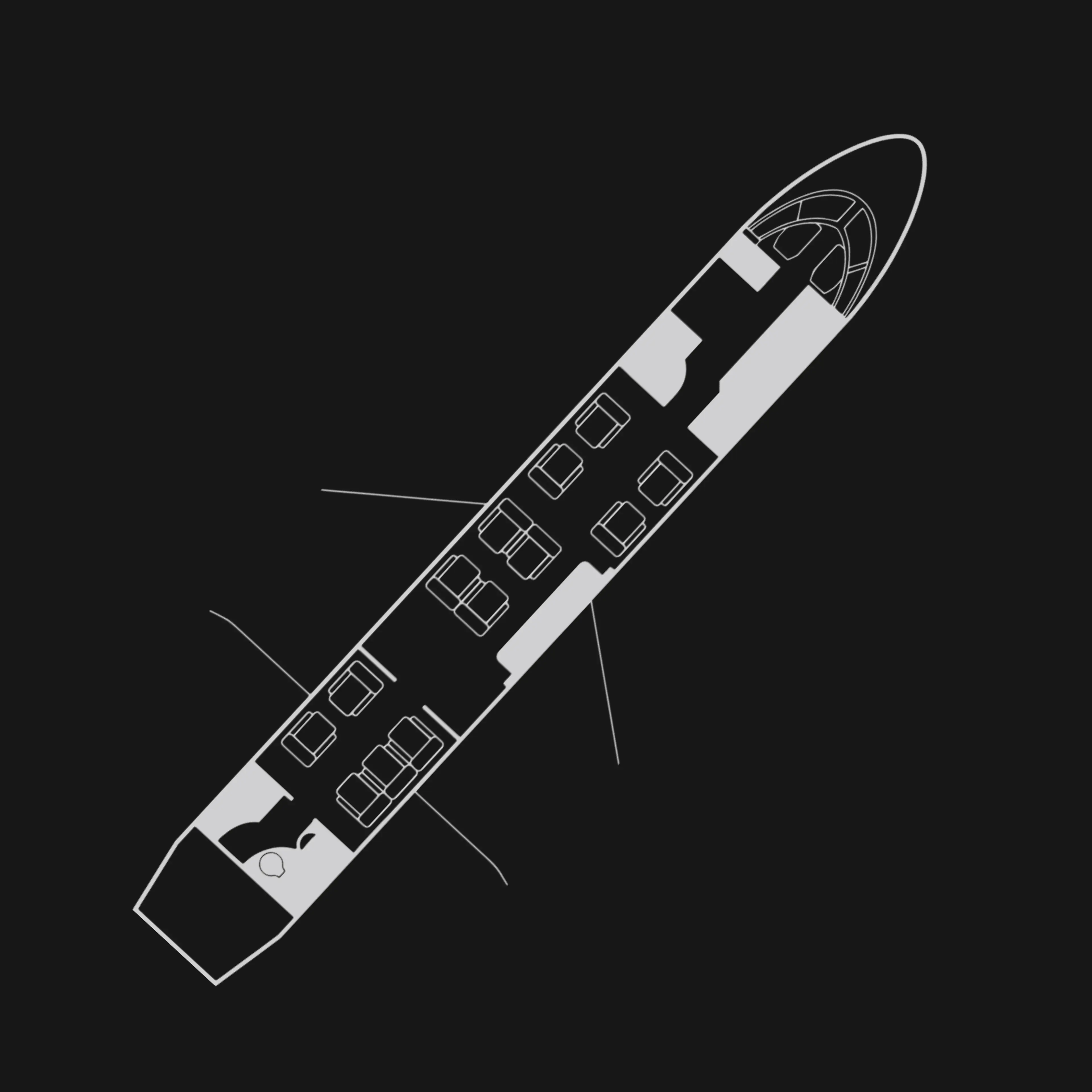 Aero - Legacy 600 Seating Chart - Dark Grey