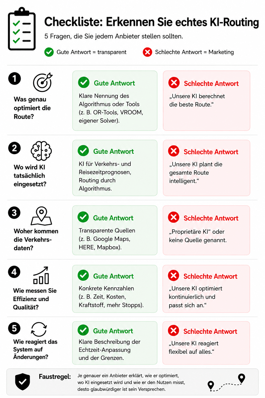 Checkliste KI-Routing