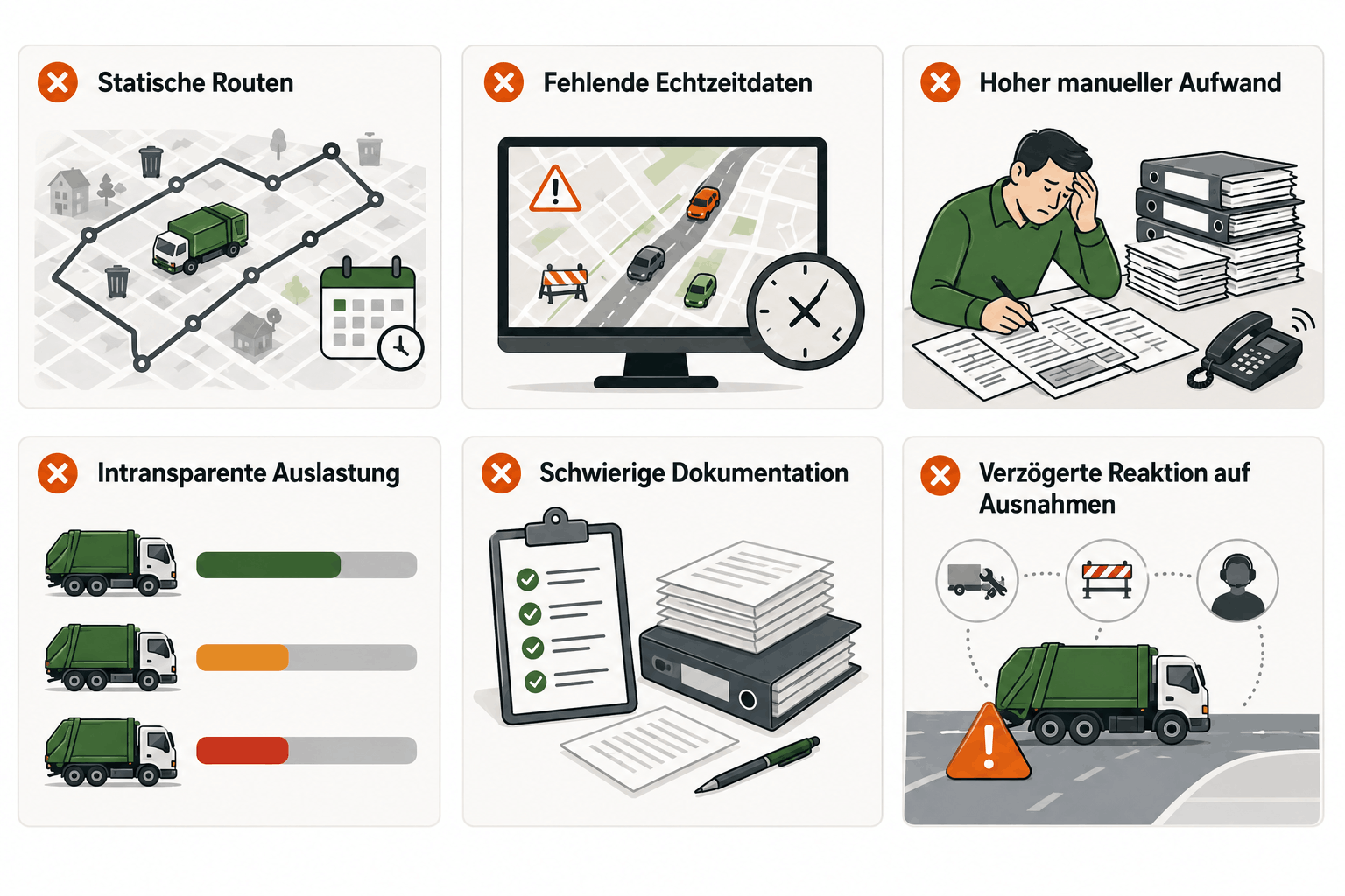 Herausforderungen Routenoptimierung Entsorgung
