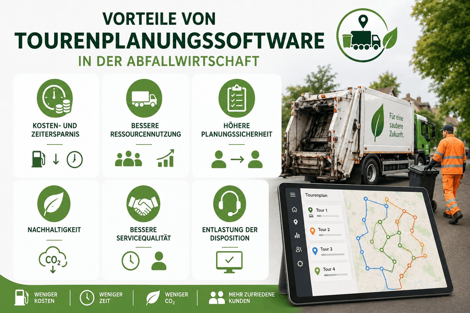 Vorteile Tourenplanung Abfallwirtschaft