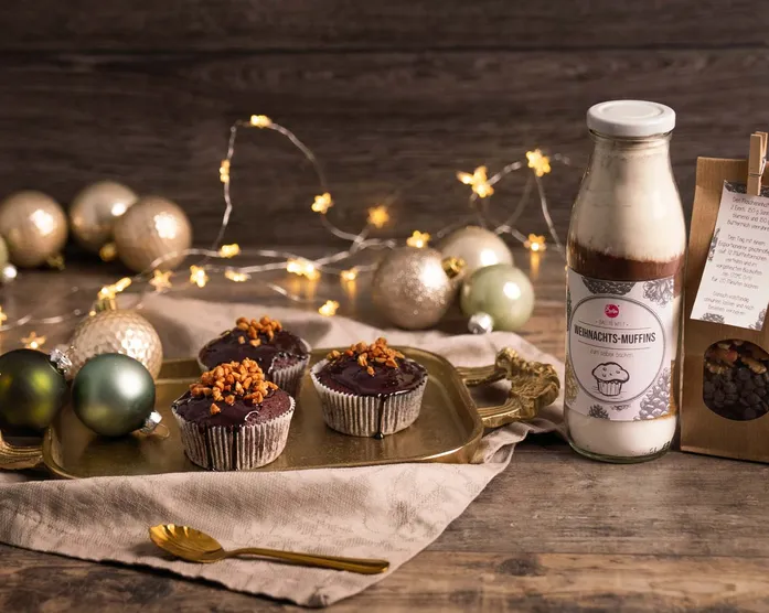 Backmischung für weihnachtliche Muffins - Ideale Geschenkidee